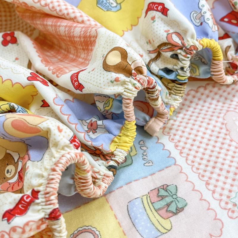 1pc Washed Cotton Bed Sheets with Elastic Single/Queen/King Cartoon Style Fitted Bed Sheet Sabanas Matrimoniales Sheets for Bed