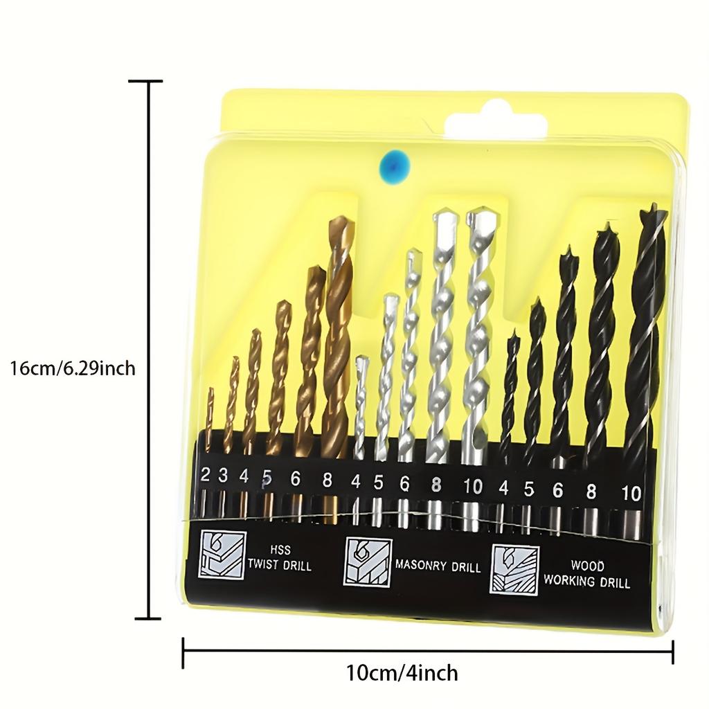 Набор сверл по дереву 2 мм 3 мм 4 мм 5 мм 6 мм 8 мм 10 мм Сверло по металлу с твердосплавным наконечником Сверло с плоским хвостовиком Бетон Камень Кирпич