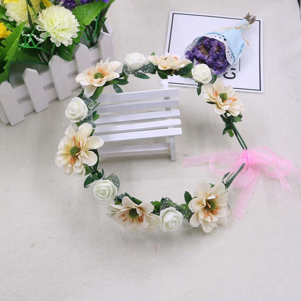Вечеринка Новый Обруч для Волос Цветочные Короны Повязка на Голову Цветочная Тиара Повязка на Голову Женский Головной Убор Цветок Розы