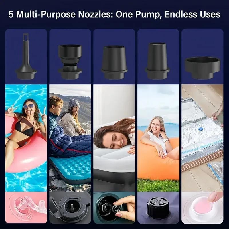 USB Rechargeable Mini Air Pump Portable 1200mAh Inflator Deflator for Camping Mattress Pool Float Boat Fast Electric Pump