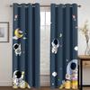 Universe Curtains Outer Space Stars Galaxy Planet Rocket Pattern Room Darkening Window Panel Set for Living Room