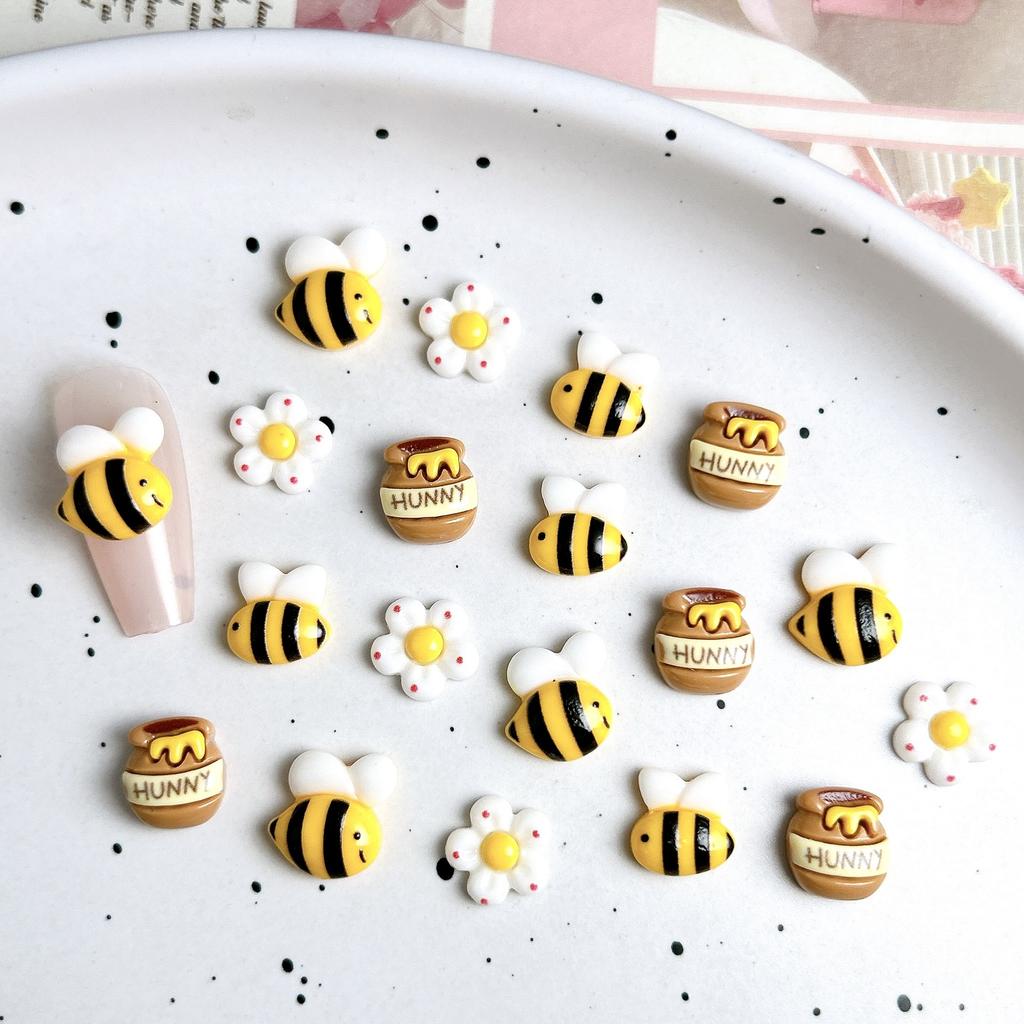 20/60 шт. Медовые баночки, смоляные подвески, подходящие для DIY-маникюра, изготовления бижутерии, поделок - Декорации в пчелиной тематике с медовыми баночками