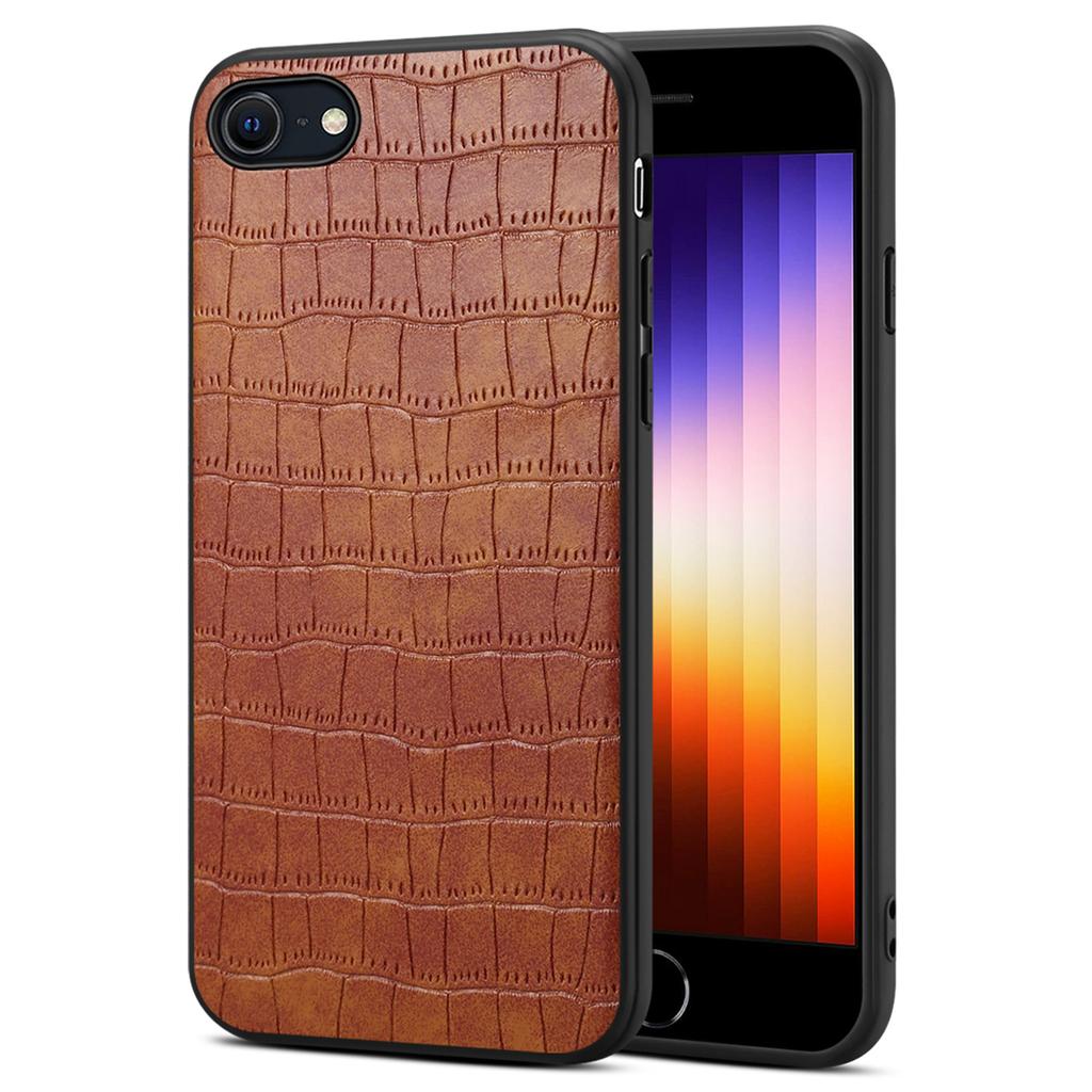 Для iPhone 7/8/SE (2020)/СЕ (2022) Чехол из крокодиловой текстурированной искусственной кожи + чехол для телефона из поликарбоната + термополиуретана