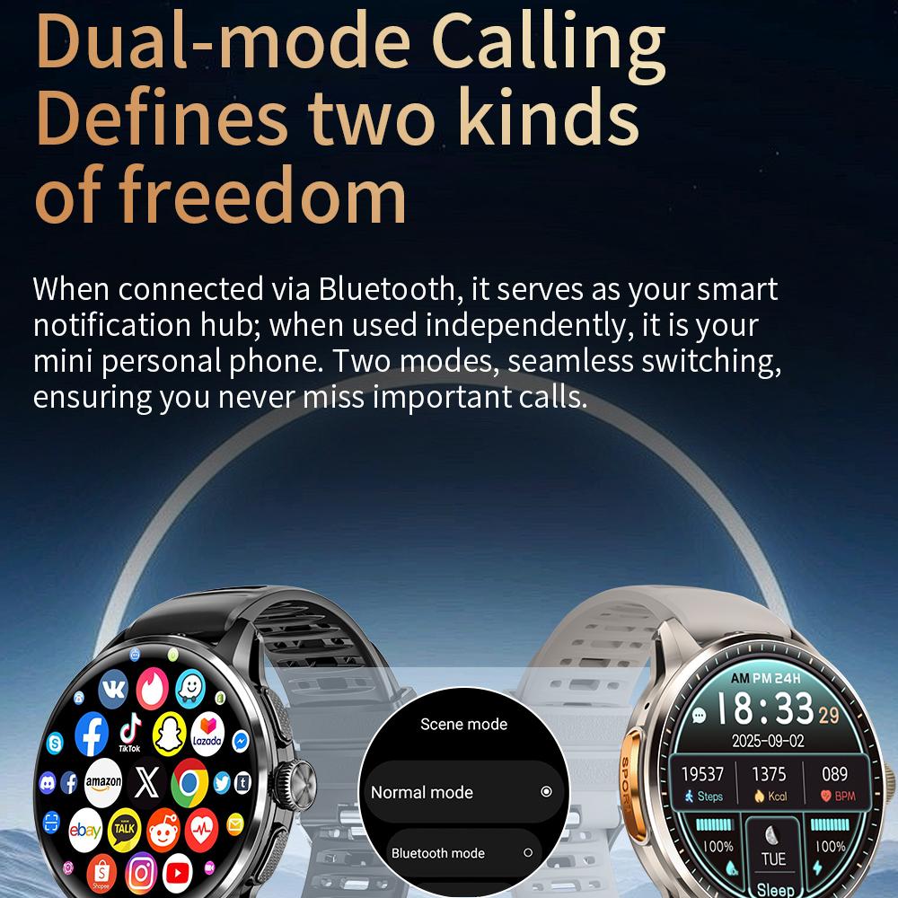 Умные часы Android с SIM-картой, сенсорный AMOLED-экран, Bluetooth-звонки, камера