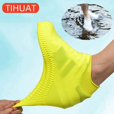 Винтажные резиновые сапоги, многоразовые латексные водонепроницаемые чехлы для обуви от дождя, нескользящие силиконовые галоши, аксессуары для обуви унисекс