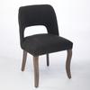 Wooden Dining Chairs Set of 2, Modern Fabric Upholstered Dining Room Chair Farmhouse Dinner Chair for Kitchen Dining Room, Black,DE1870BK