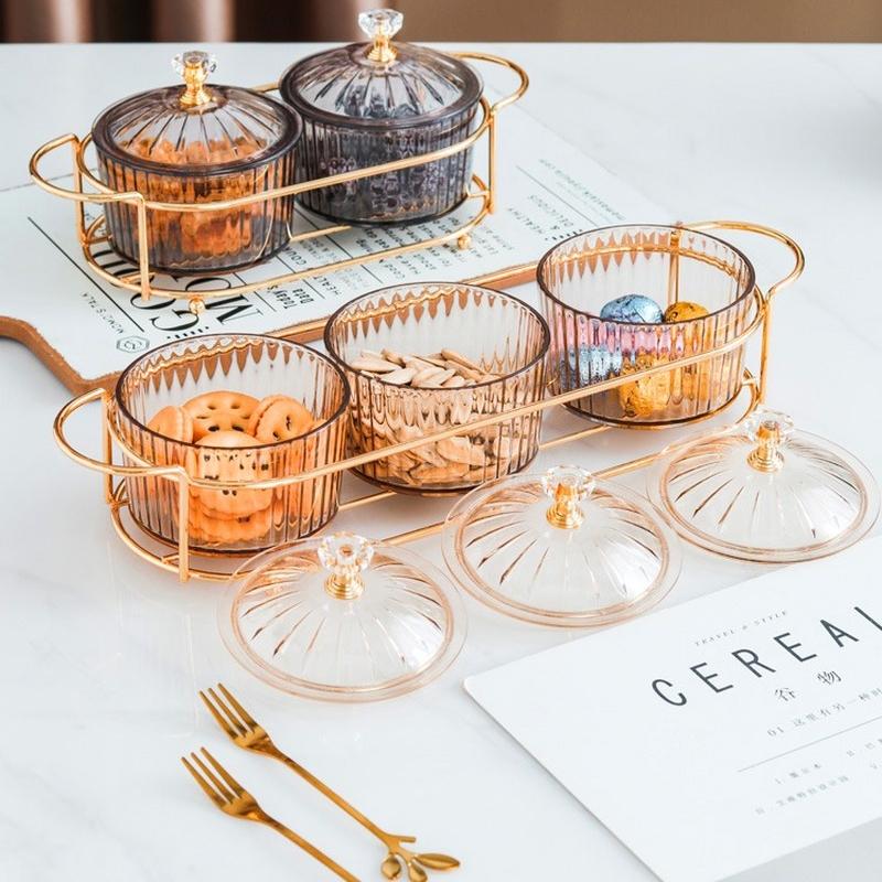 Тарелка для сухофруктов Nordic, закусочная тарелка, прозрачная круглая тарелка для фруктов, закусочная тарелка-решетка, поднос для закусок, железная коробка с крышкой, поднос для десертов