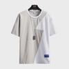 Men's 2024 Trendy Splicing Ice Silk Short-Sleeve T-Shirt