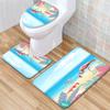 Flamingo Bathroom Toilet Three-Piece Floor Mat Doormat Bathroom Carpet