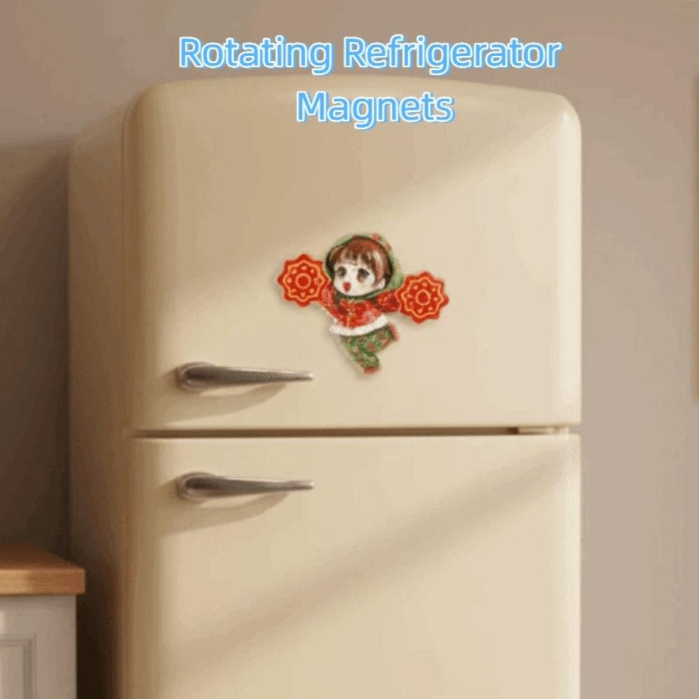 3D Вращающиеся Магниты на Холодильник Мультяшные Традиционный Новый Год Магнитная Наклейка Ручной Работы Бог Богатства Счастливая Магнитная Наклейка