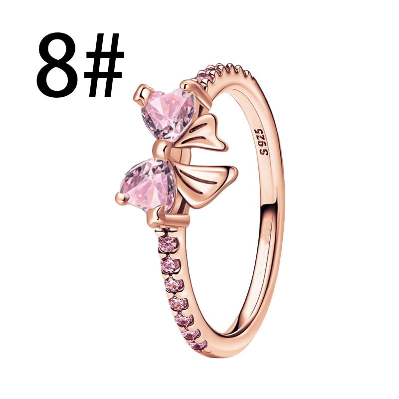 925 Silver Charms Colorful Bow Set Earrings Ring Beads Pendant for Women Bracelets Necklaces DIY Jewelry Gift