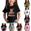 Детская футболка с коротким рукавом и принтом животных, повседневный топ