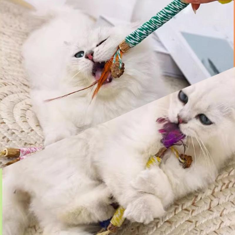 Игрушки-грызунки для кошек, палочки из натуральной травы, лакомства для питомцев, контроль комков шерсти, палочка для игры с кошкой