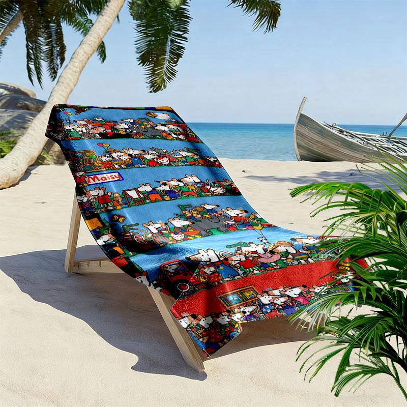 Maisy Mouse Beach Towel, Large Soft Quick Dry Towel for Beach Camping Swimming