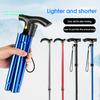 Walking Stick Anti Slip Multifunctional Aluminum Alloy Five-section Telescopic Collapsible Trekking Poles for Outdoor Mountaineering
