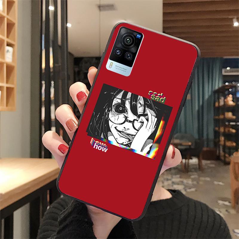 Чехол для телефона «Грустный японский аниме» для VIVO V21E V21 V23 V23E V2109 Y53S Y33S Y55 Y76 Y31 Y21 Y72 Y01 Y21S Y11S