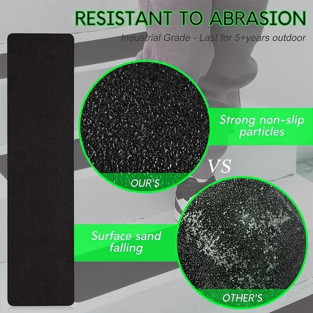 Black Pre-Cut Anti-Slip Tape Stair Treads Waterproof Heavy-Duty Outdoor Stickers for Safety