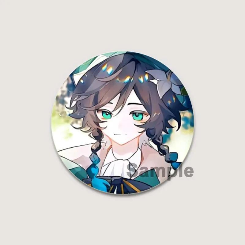 32/44/58 мм мультяшная фигурка Venti Jean HD принт брошь аниме значок Genshin Impact круглая витрина броши значки на лацкан ювелирные изделия подарочный аксессуар