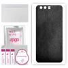 apgo Protective Skin Sticker for the Back Compatible with Huawei P10 Plus, Wrap Film, Foil, Vinyl - Pattern Black Leather