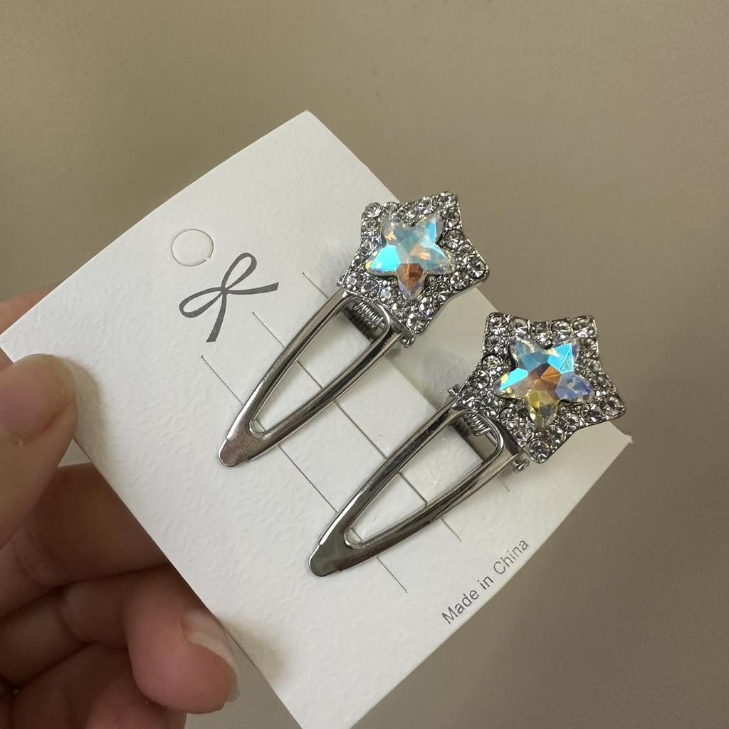 Роскошная заколка для волос в виде звезды со стразами - Сверкающая заколка-утиный клюв, инкрустированная бриллиантами