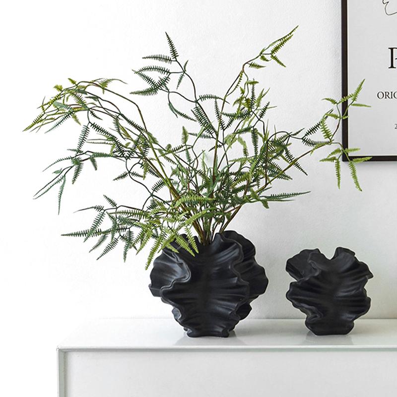 Керамическая ваза в стиле ретро, дизайн, чувство, украшение, нестандартная форма, домашний сухоцвет, керамическая ваза, украшение для рабочего стола в гостиной