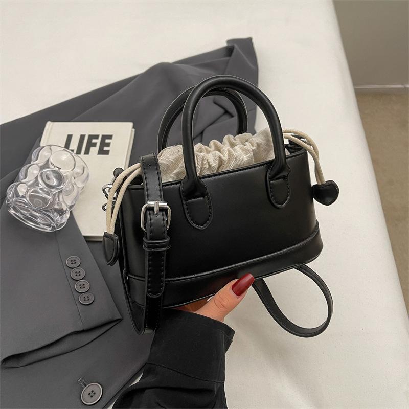 Fashion Drawstring Bucket Handbags for Women New Summer Simple Casual Shoulder Bags Korean Versatile Crossbody Bag