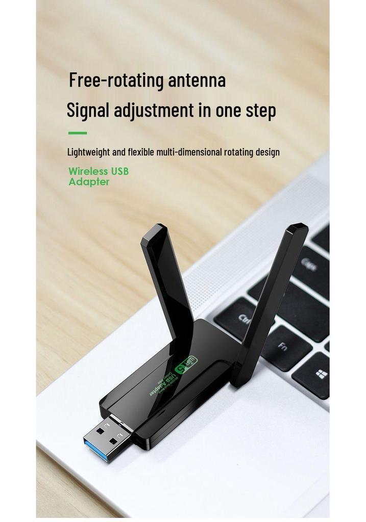 Driver-Free WiFi 6 USB Network Card: Wireless Gigabit Receiver & Transmitter for Desktop Computers
