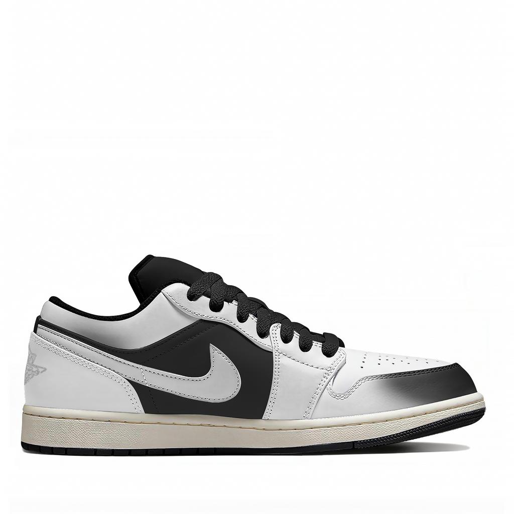 Jordan Air Jordan 1 Slip Resistant Abrasion Resistant Low top Vintage Basketball Shoes Unisex White Black 553558-081(Team661-)