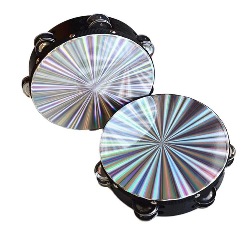 6/8/10 Inch Hand Drum Single/Double Row Tambourine Handbell  Musical Percussion Instrument