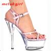 Women's High Heel Nightclub Fish Toe Cross Strap Bag Heel Dance Sandals 15cm Heel 5cm Platform YKC