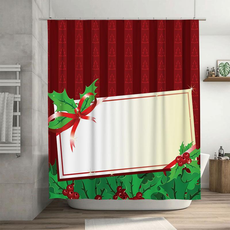 TU Shower Curtain Botanical Leaf Print Waterproof Fabric Bathroom Decor Vintage Farmhouse Style Home Decor Washable Liner