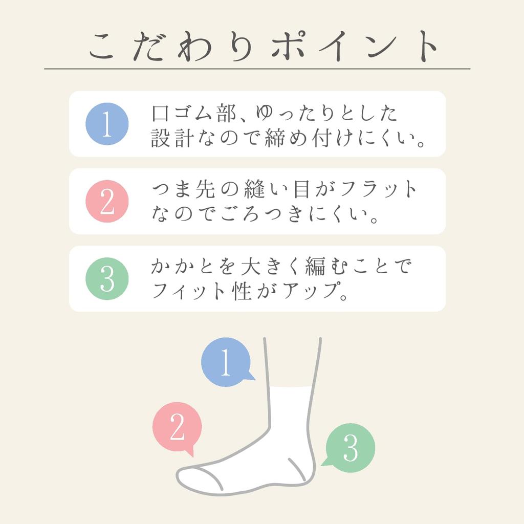 Okamoto Comfortable Cotton Crew Solid Cotton Loose Elastic Fits Product 646270 Women's Socks, 4-Pair Set, Color, 100% Inside, Cuffs, Most, Number