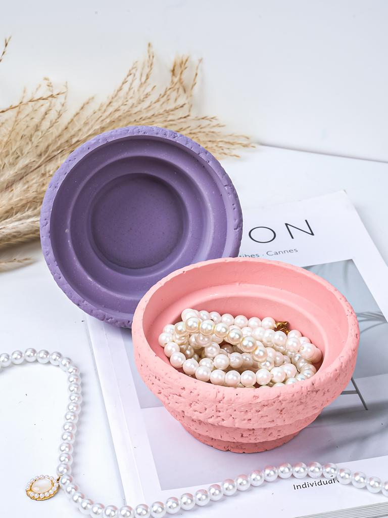 Скандинавская цементная банка для свечей, силиконовая форма, круглая чашка для свечей, бетонные формы для цветочных горшков, коробка для хранения ювелирных изделий, форма из смолы для домашнего декора