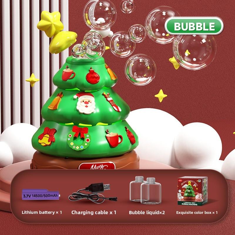 Automatic Christmas Tree Bubble Toy With Rotating Lights For Family Fun