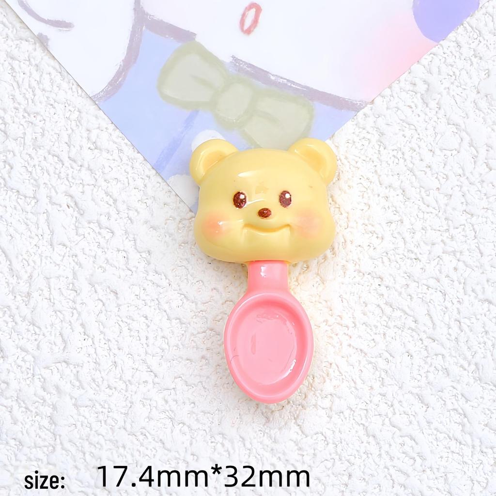 Милая ложка-медведь из мультфильма, аксессуары из смолы: Чехол для телефона, заколка для волос, бижутерия, украшение своими руками.