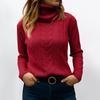 Женский модный однотонный свитер с высоким воротом и длинными рукавами, пуловер, топ