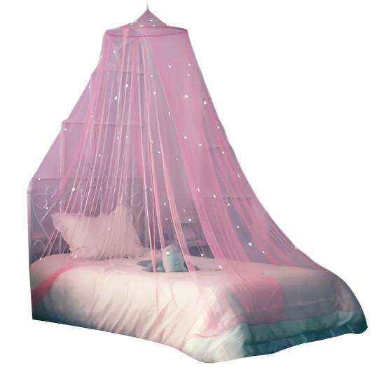 Балдахин для кровати с флуоресцентными звездами, дышащая москитная сетка, детская комната, круглая верхняя часть, детская кроватка, палатка, хозяйственные принадлежности
