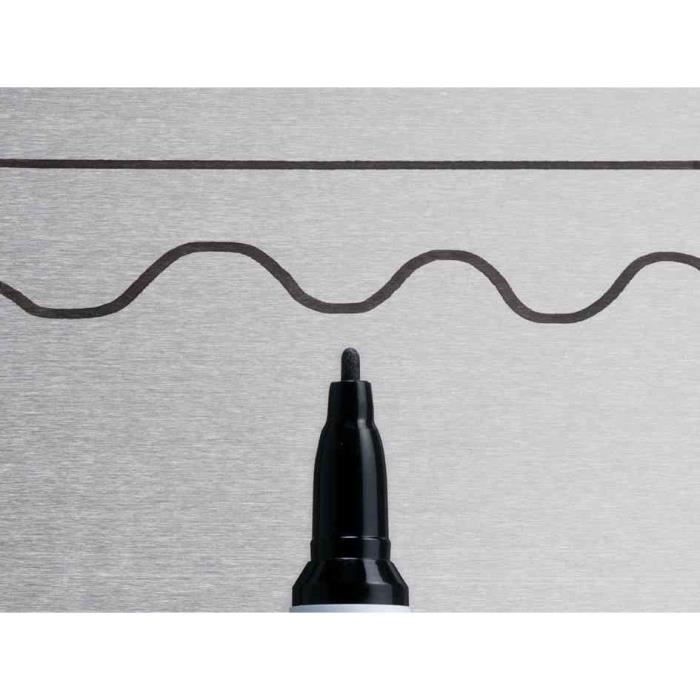 Marqueur permanent - SAKURA - Paint Marker fin - Noir - Pointe en fibre - Indélébile