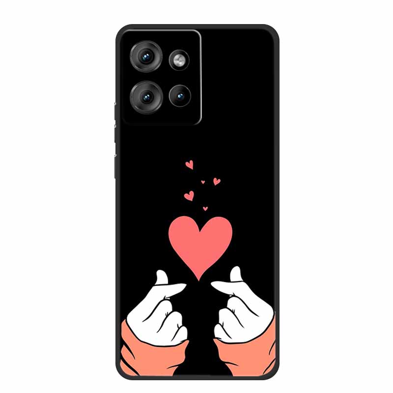 Чехол из ТПУ для Motorola Moto G 2025 Чехол Мультяшный Черный Силиконовый Мягкая Задняя Крышка Чехол для Moto G75 Edge 60 Pro Fusion Чехол для Телефона
