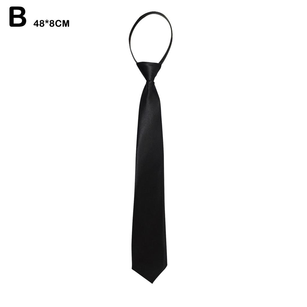 Униформа JK Girls Black Simple On Tie Галстук безопасности Униформа Костюм Галстуки Ленивые Галстуки Похороны Stewa O0K5