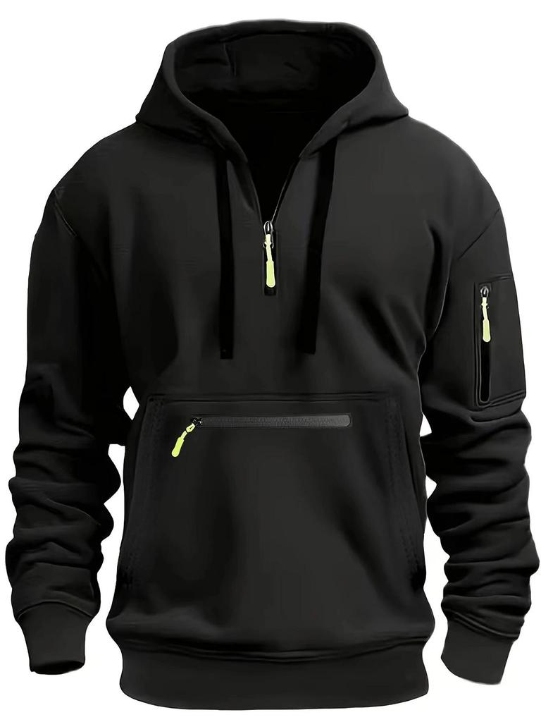 Men's Waterproof Multi-Pocket Zipper Hoodie for Autumn & Winter