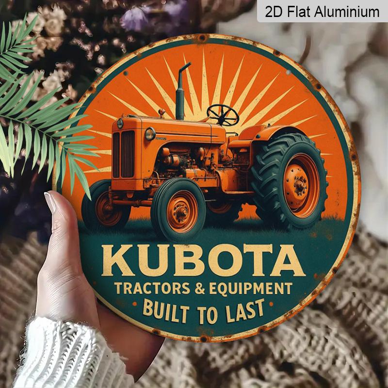 2D Flat 1pc, 8x8 in, Tractor-Themed Aluminum Metal Decorative Signs & Plaques - Farm & Vehicle Wall Decor Suitable for Bedrooms, Kitchens, Farm