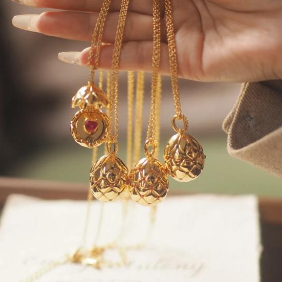 Ретро-ожерелье в средневековом стиле с подвеской в виде пасхального яйца и кубическим цирконием Love Clavicle