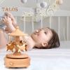 Wooden Carousel Music Box Handmade Rotating Horse Educational Musical Toy Home Office Desktop Decoration Ornament Kids Adults Birthday Christmas Gift