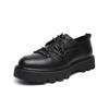2024 Men's Japan Karajuku Korean Style Fashion Streetwear Thick Platform Casual Black Leather Shoes Lace Up Dress Leather Shoes
