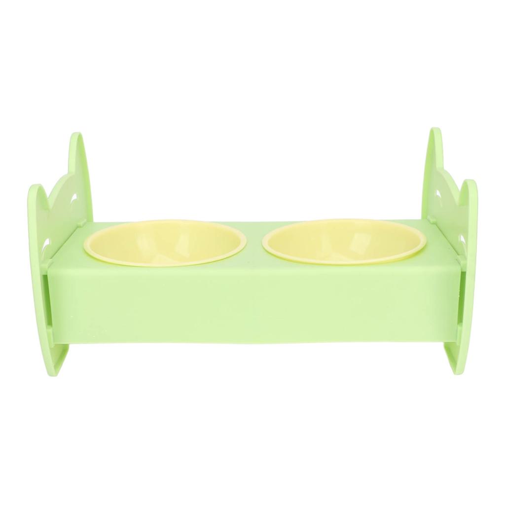 Dual Pet Food Bowl Food Grade Spill Proof Large Capacity Double Dog Cat Bowl for Small Medium Dogs Cats Green