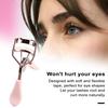 Eyelash Curler Long-lasting Effect with Brush Heart Decor Ergonomic Handle Wide Angle Elastic Spring Automatic Bounce Portable Stainless Waterproof