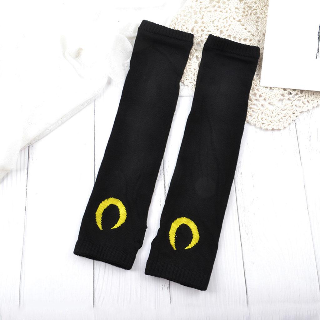 Эластичные нарукавники для рук, перчатки-митенки, вязаные перчатки с половиной пальца для вождения, перчатки для косплея, теплые мягкие перчатки EMA