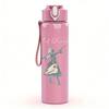 1PC Dancing female figure line sketch print 750ml colorful plastic sports water bottle leakproof pop up lid with straw for outdoor work home use