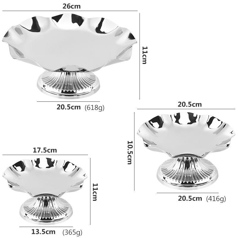Толстая нержавеющая сталь роскошная тарелка для фруктовых закусок украшение для домашней вечеринки хранение сервировочный поднос конфеты торт печенье тарелка контейнер
